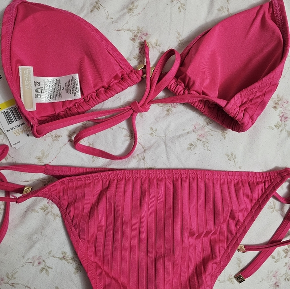 Michael Michael Kors Side Tie Pink Bikini - Picture 3 of 9
